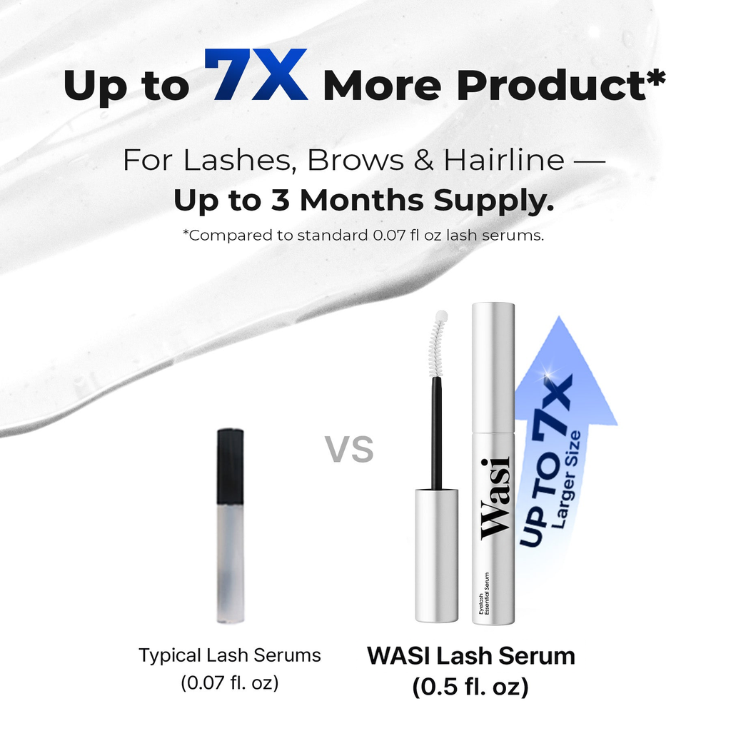 Wasi Eyelash Essential Serum — up to 7X more product than typical lash serums (0.5 fl oz)